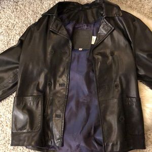 Coach Leather Car Coat Black size Small